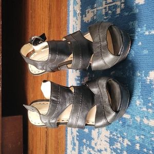 Coach wedge sandals 7 leather black